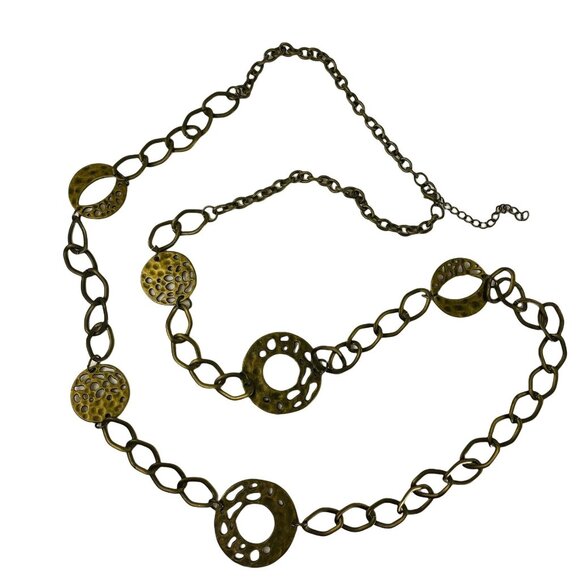 Vintage Belly Belt Bohemian Body Metal Chain Link Style 70s Adjustable Size u - Picture 1 of 4